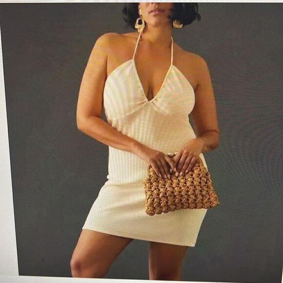 NWT Anthropologie Bordeaux U Neck Halter Mini Knit Dress. Size 2X. - Picture 1 of 11